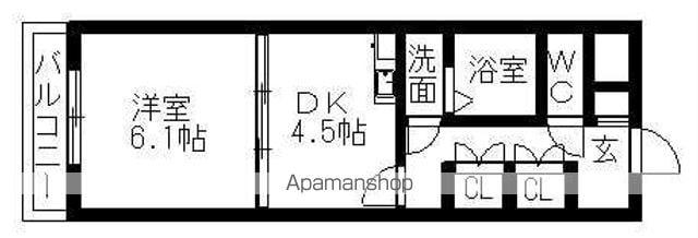 プランドール1(1DK/5階)の間取り写真