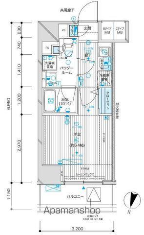 メインステージ九段下(1K/13階)の間取り写真