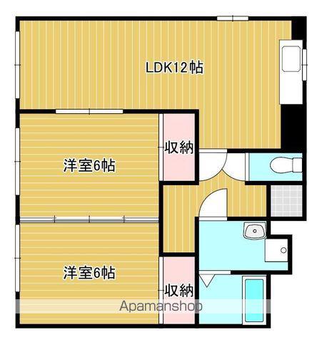 メゾン筑紫(2LDK/4階)の間取り写真