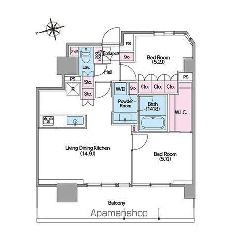 コンフォリア東新宿ステーションフロント(2LDK/11階)の間取り写真