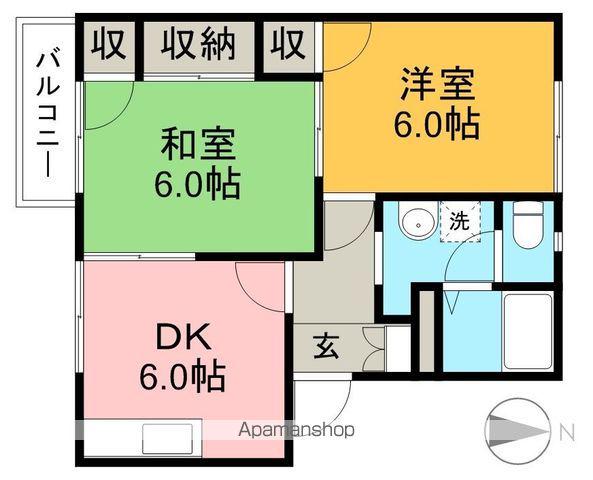 ラフォーレ・アパートF棟(2DK/2階)の間取り写真