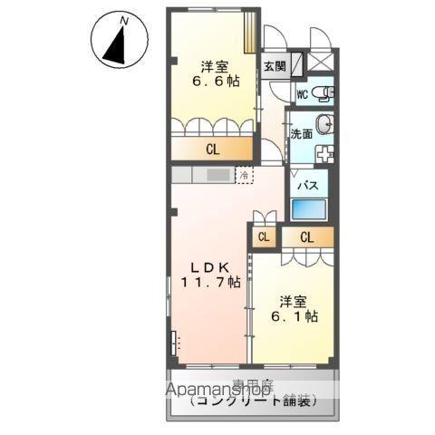SUN HEIME M&H Ⅱ(2LDK/1階)の間取り写真