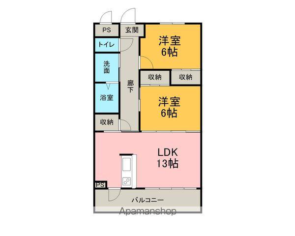 CASA ESTA VIVO(2LDK/3階)の間取り写真