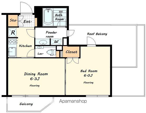 エルスタンザ代々木(1DK/4階)の間取り写真
