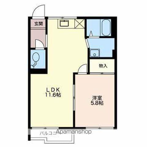 タウニーK1(1LDK/2階)の間取り写真