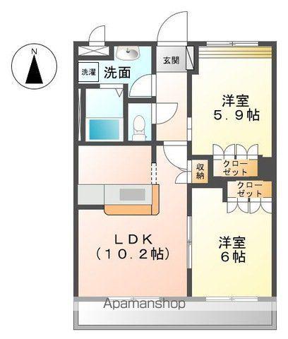 ペニーレイン(2LDK/2階)の間取り写真