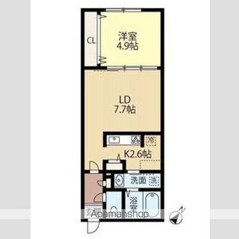 MOKU CHITOSE(1LDK/4階)の間取り写真