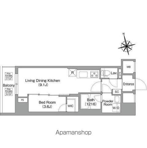 コンフォリア・リヴ南砂町イースト(1LDK/3階)の間取り写真
