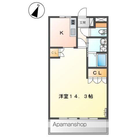 NOBLECHATEAU K.T(1K/2階)の間取り写真