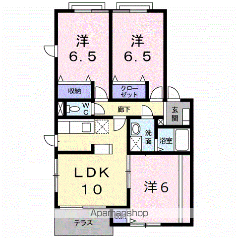 リバーサイド藤(3LDK/1階)の間取り写真