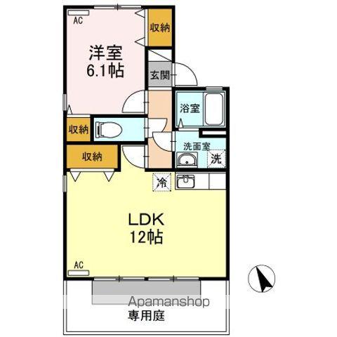 グランドールA棟(1LDK/1階)の間取り写真