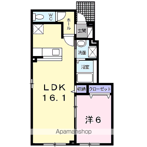 ミルトミューズT(1LDK/1階)の間取り写真