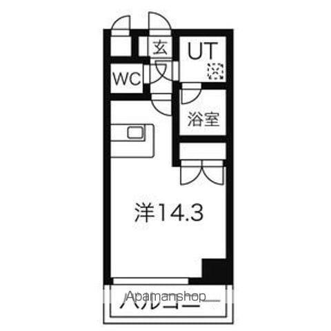 ヴェルシェーヌ桜橋(ワンルーム/7階)の間取り写真