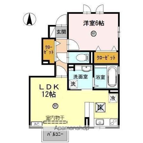 プレミアN(1LDK/1階)の間取り写真