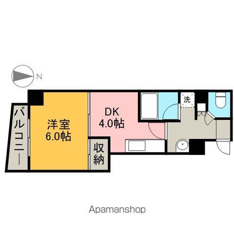 ワピタ名駅(1DK/1階)の間取り写真