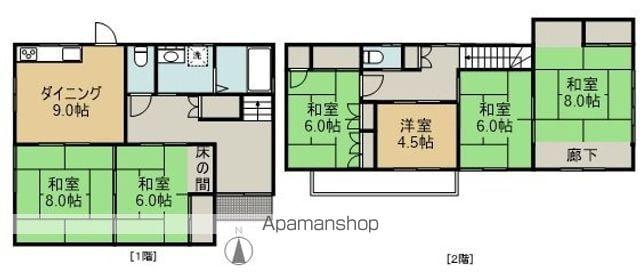 身延線 甲斐住吉駅 徒歩26分 2階建 築41年(6DK)の間取り写真