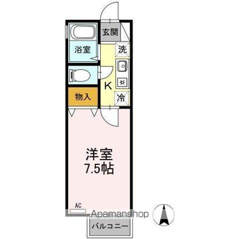 コーポ富士(1K/1階)の間取り写真