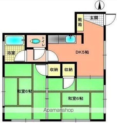 讃幸Rハイツ(2DK/1階)の間取り写真