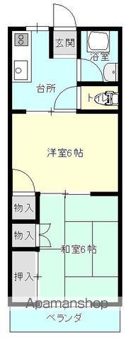 無鹿コーポ(2K/2階)の間取り写真