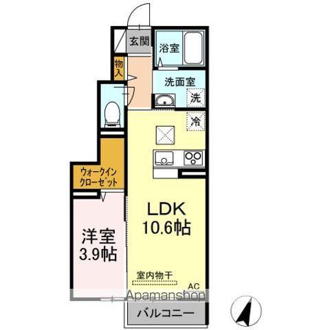 ヴィラ パストラーレ(1LDK/1階)の間取り写真
