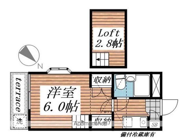 ジュネパレス船橋第22(1K/1階)の間取り写真