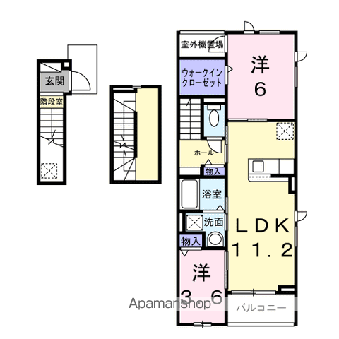サン・シーロ Ⅱ(2LDK/3階)の間取り写真