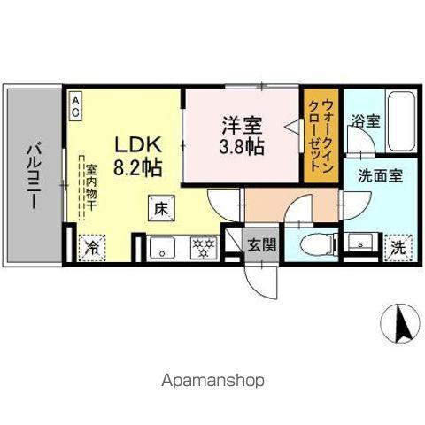 ノクターン内山(1LDK/1階)の間取り写真