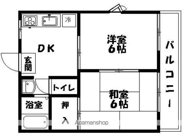 ドミールアレイⅠ(2DK/2階)の間取り写真