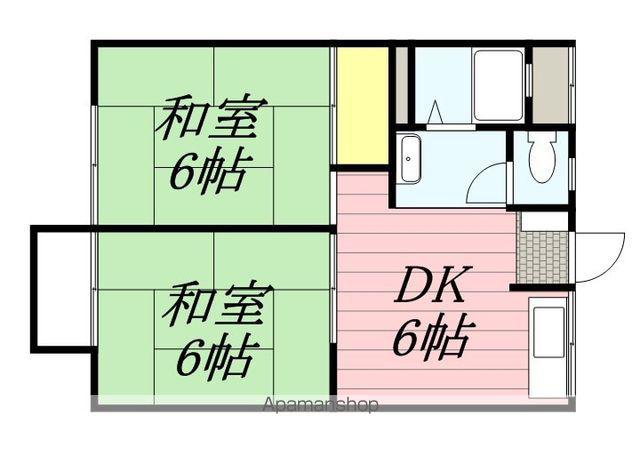 ウィステリアA(2DK/2階)の間取り写真