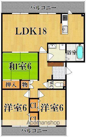 ファインスクエアーⅡ(3LDK/1階)の間取り写真