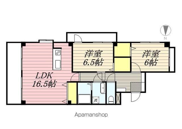 ベアフィールド(2LDK/5階)の間取り写真