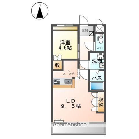 ピュアコスモ(1LDK/2階)の間取り写真