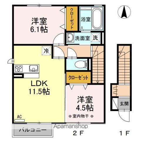 アヴァンスⅢ(2LDK/2階)の間取り写真