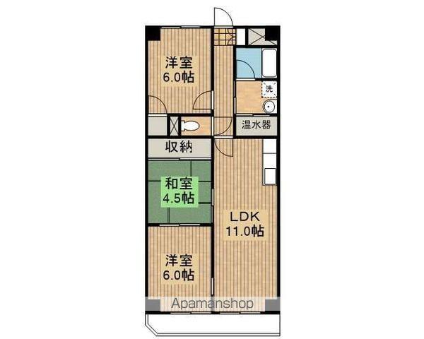橋市駅前マンション(3LDK/7階)の間取り写真