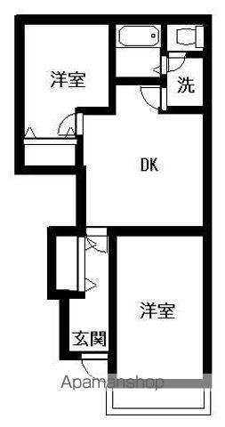 リオ・ビエント(2DK/1階)の間取り写真