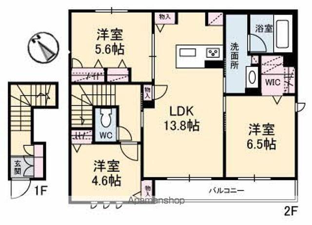 ソレアード(3LDK/2階)の間取り写真