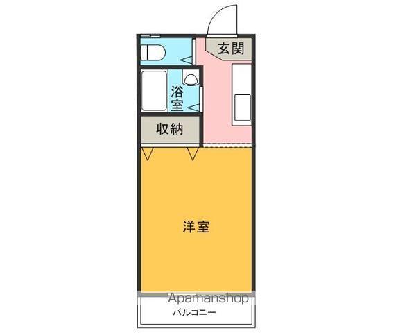 レジデンスQTY3(ワンルーム/1階)の間取り写真