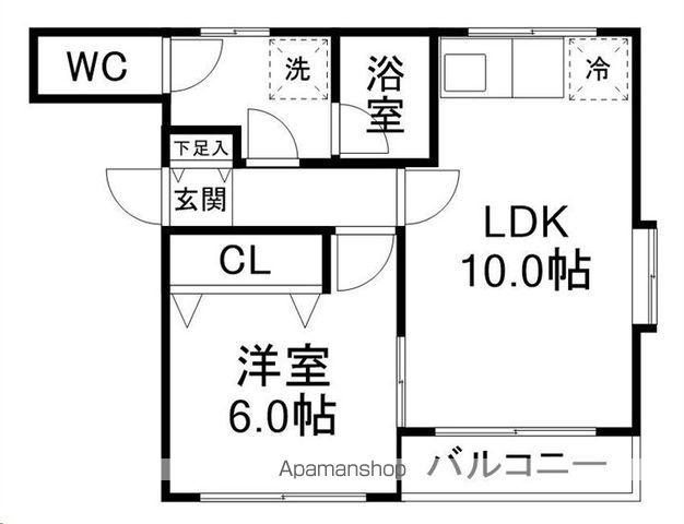 マルーム武者2(1LDK/1階)の間取り写真