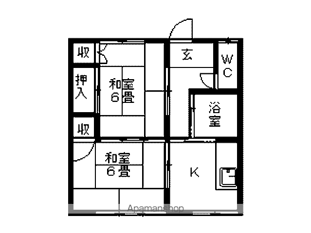清風荘(2K/1階)の間取り写真