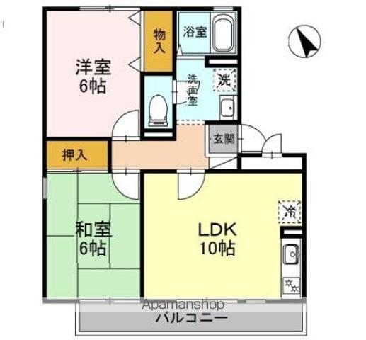 グリーンハウス3(2LDK/3階)の間取り写真