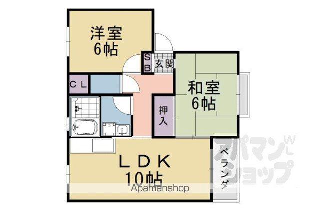 アリュールちよかわ(2LDK/2階)の間取り写真