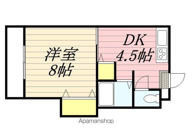 サンオークⅡ(1DK/3階)の間取り写真