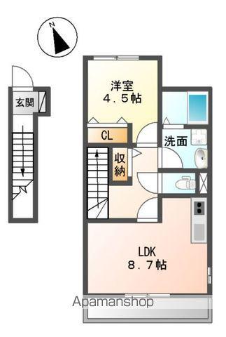アクアココ(1LDK/2階)の間取り写真