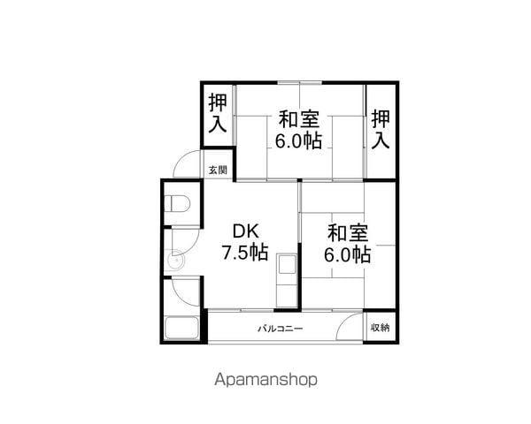中栄マンション(2DK/1階)の間取り写真