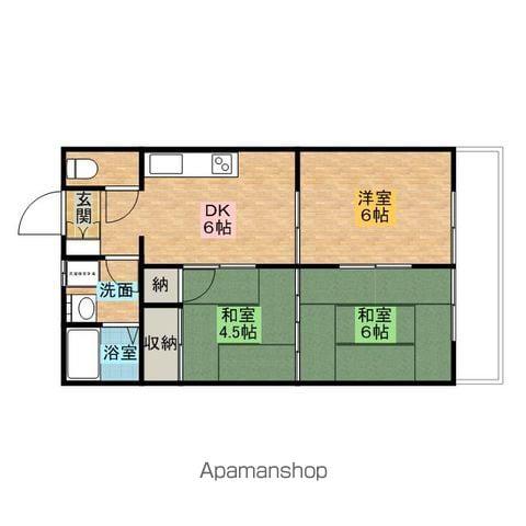 サニーハイツ栄2(3DK/1階)の間取り写真