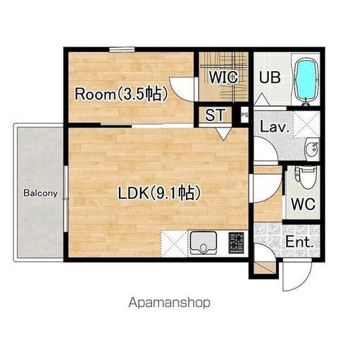 ジーメゾン清須アルカウス(1LDK/2階)の間取り写真