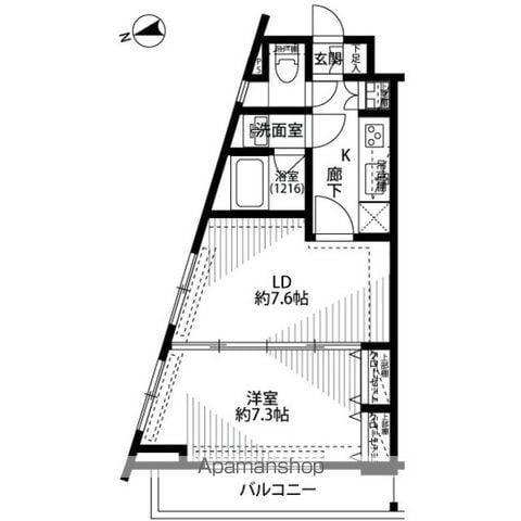 プレール・ドゥーク中野江原町(1LDK/2階)の間取り写真