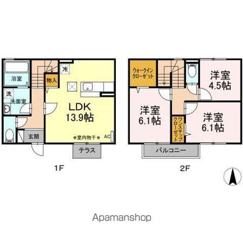 ユニティータウン A(3LDK/2階)の間取り写真