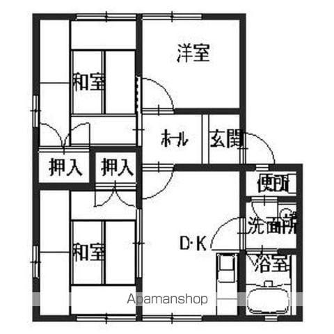 ディアス一本松(3DK/1階)の間取り写真