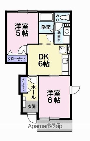 パークヴィレッジ(2DK/1階)の間取り写真